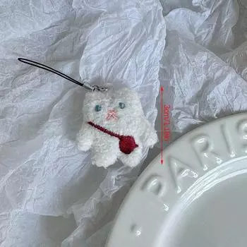 Брелок в виде плюшевого медведя, мультяшное животное, брелки для ключей, модные зажимы для телефона, брелки для рюкзаков и телефона кофейный