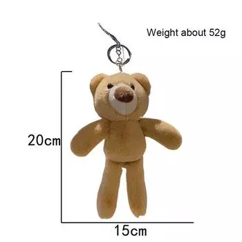 Брелок в виде плюшевого мишки, милый плюшевый мишка, кулон на сумку, плюшевый кулон, брелок для автомобиля кофейный