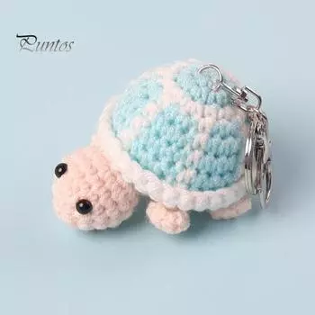 Брелок в виде плюшевой черепахи, пряжа, сумка через плечо, украшение для школьной сумки, подвеска для подарка на Новый год, держатель для ключей, органайзер для ключей синий