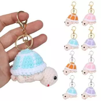 Брелок в виде плюшевой черепахи, пряжа, сумка через плечо, украшение для школьной сумки, подвеска для подарка на Новый год, держатель для ключей, органайзер для ключей оранжевый