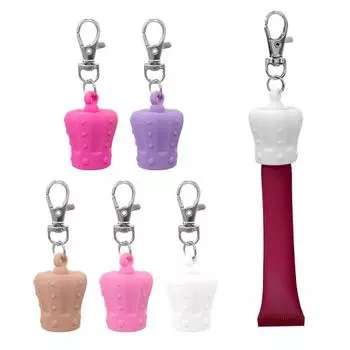 Брелок в виде помады, силиконовая шляпа-корона, брелок в виде помады, сумки, рюкзаки, портативный, универсальный аксессуар белый