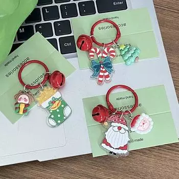 Брелок в виде пряничного человечка Санта-Клауса, рождественские чулки, перчатки, сумка, кулон, рождественские подарки A4
