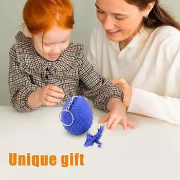 Брелок в виде яйца дракона, микро-брелок в виде яйца дракона, 3D-печатный цветной колючий дракон красный