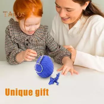 Брелок в виде яйца дракона, микро-брелок в виде яйца дракона, 3D-печатная цветная игрушка-дракон с шипами, коллекционный дракон красный