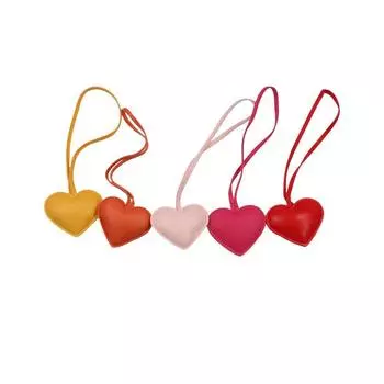 Брелок в виде сердца из искусственной кожи, подвеска для сумки, симпатичный аксессуар из искусственной кожи, автомобильный аксессуар фиолетовый