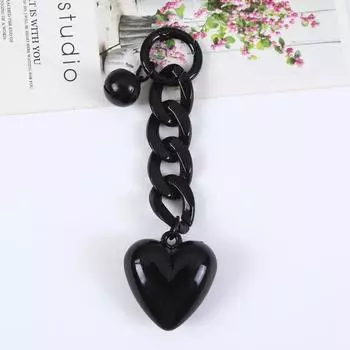 Брелок в виде сердца ручной работы, акриловая пластиковая цепочка для ключей, брелок для ключей для женщин и девочек, сумка с подвеской, аксессуары, ключи от машины, ювелирные изделия, подарки чёрный