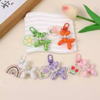 Брелок в виде шарика в виде собачки-желе Kawaii, милый кулон в виде тюльпана, брелок в виде щенка Kawaii, ювелирное изделие в подарок фиолетовый