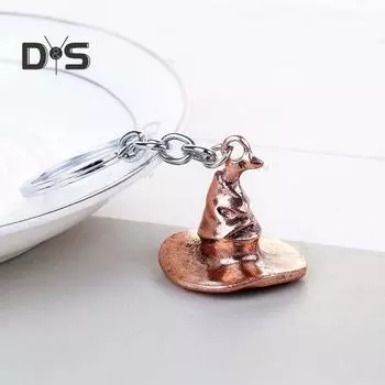 Брелок в виде шляпы ведьмы, брелок в виде метлы, брелок из цинкового сплава, устойчивый к ржавчине, ювелирные изделия в стиле колдовства бронзовый/красный