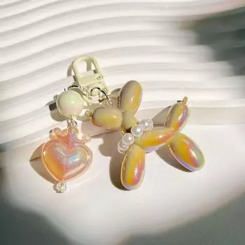 Брелок в виде воздушного шара в виде собаки Kawaii, милый брелок в виде щенка Love, креативный брелок в виде желе для собак для девочек красный