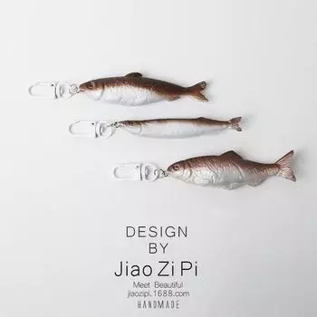 Брелок в виде забавной соленой рыбы в японском стиле: Реалистичные подвесные украшения для рюкзака, персонализированные забавные аксессуары