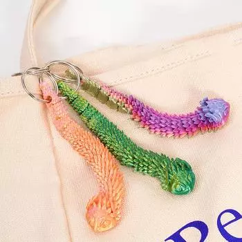 Брелок в виде змеи, напечатанный на 3D-принтере, модель змеи, фигурка с подвижным соединением, имитация игрушек, креативный настольный автомобильный кулон, красочные поделки A24