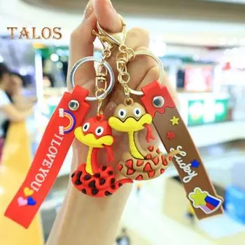 Брелок в виде змеи с ремешком на удачу на год змеи брелок для автомобиля сумка подвеска аксессуары красный