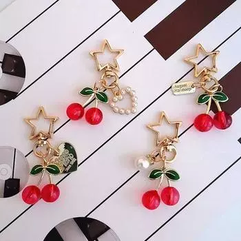 Брелок в виде звездочки вишни, брелок из смолы, брелок-бантик, подвеска в виде сумки, забавные бусины, брелок в виде сердца, брелок для автомобиля, подвеска в виде ключа style 1