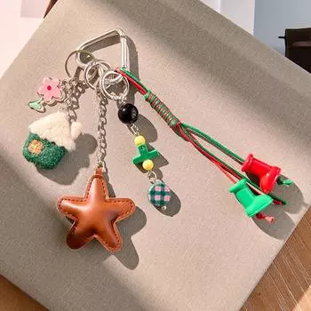 Брелок Y2K Дофаминовый цвет Креативный плетеный шнурок Брелок Модный плетеный шнурок Брелки Подвеска для сумки Декор Для девочек Подарки A2