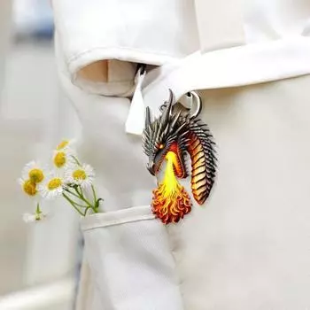 Брелок Yousheng Dragon Breath из смолы ручной работы с натуральными элементами в виде дракона, многофункциональный аксессуар, автомобильный ключ в подарок E