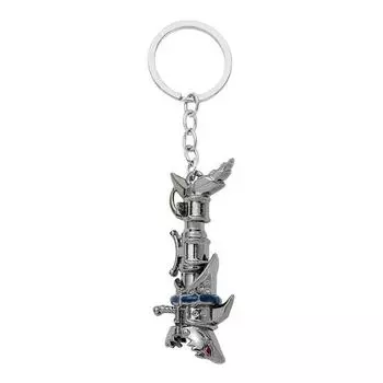 Брелок Yousheng Keyring Anime Shark Cannon Keychain Подвеска из цинкового сплава в стиле супергероев Устойчивый к царапинам брелок Long чёрный