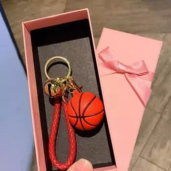 Брелок Yousheng с ремешком на запястье и мини-баскетбольным мячом из полированной нержавеющей стали, держатель для ключей, школьный рюкзак, украшение, брелок унисекс хаки