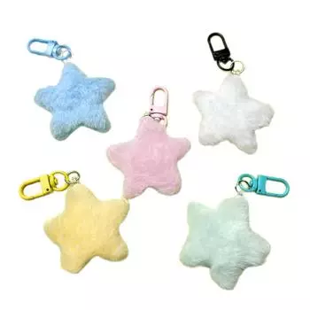Брелок-звезда в виде конфетного цвета, мягкий, с наполнителем в виде звезд, брелок-пентаграмма, плюшевые брелки, подвеска для рюкзака, украшение на сумку жёлтый