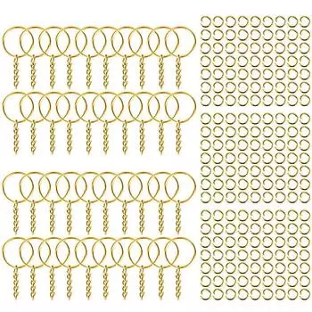 Брелоки для ключей цепочки золотистые полированные DIY ручная работа металлические брелоки с цепочкой для путешествий
