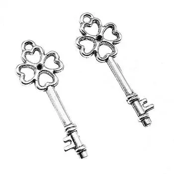 Брелоки для ключей цвета антикварного серебра 25x9 мм брендовые: WYISYWG 20 предметов искусства и рукоделия для детей