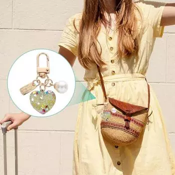 Брелоки для ключей для женщин и девочек, держатели для ключей из сплава, блестки, пластика, жемчуга, подвески для сумок, брелок с пайетками, креативные подарочные аксессуары