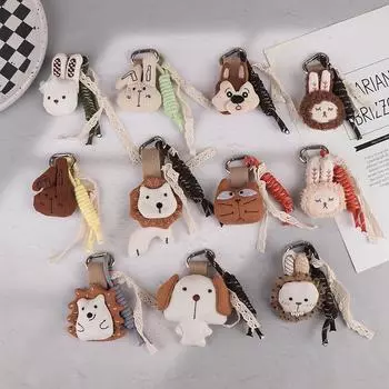 Брелоки для ключей Kawaii Fabric Small Animal Series, корейские брелоки Ins Style, брелки для ключей с мультяшной куклой, сумка-подвеска, сумки, аксессуары для ключей