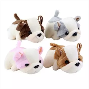 Брелоки для ключей от машины Мягкие игрушки Плюшевый брелок для ключей Мопс Плюшевая кукла Мягкий брелок для ключей Собака Плюшевый брелок для ключей розовый