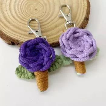 Брелоки для ключей ручной работы, держатели, креативные украшения из сплава, многоцветные сумки, подвески в форме розы, шикарные подарочные аксессуары