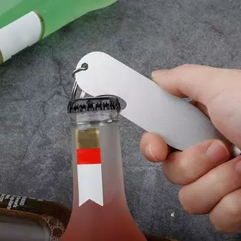 Брелоки из нержавеющей стали, открывалка для бутылок с многофункциональной открывалкой для бутылок вина для кемпинга, вечеринки, бара, портативный