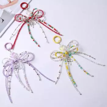 Брелоки с бантом, подвеска, брелок, жемчуг, бисер, бант, милая, милая сумка, подвесные украшения, женские аксессуары с шармом розовый