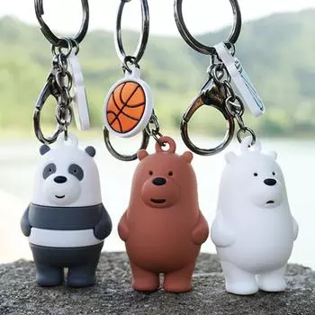 Брелоки We Bare Bears Брелок для ключей Ice Bear Сумка-шнурок Подвески Украшения Коллекционировать