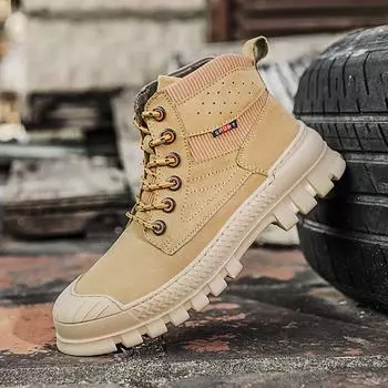 Бренд 2022 года, новейшая мода, мужские ботинки ручной работы, замшевые повседневные туфли, уличные нескользящие мотоциклетные ботинки, мужские удобные ботильоны 38