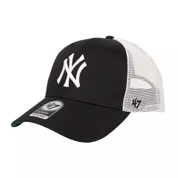 Бренд 47 Главная лига бейсбола Сетка Branson MVP MLB Forty Seven Один размер подходит всем 47 Кепка, Мужская, Женская, Унисекс, Логотип, Янкиз, Черный/Белый,