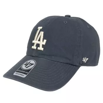 Бренд 47 Кепка Dodgers Cleanup LA Logo CLEAN UP CAP МУЖСКАЯ ЖЕНСКАЯ Кепка Низкая кепка MLB LOS ANGELES DODGERS Винтажная синяя свободный размер 47 Мужская Женская тёмно-синий