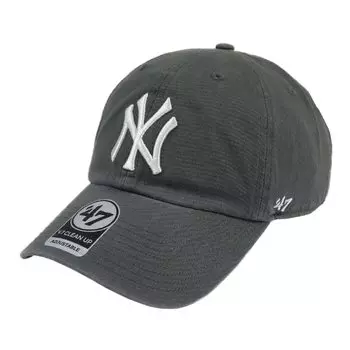 Бренд 47 Кепка Yankees Cleanup NY Logo CLEAN UP CAP MENS LADIES Кепка Низкая кепка MLB NEW YORK YANKEES Угольный свободный размер 47 Мужская Женская древесный уголь