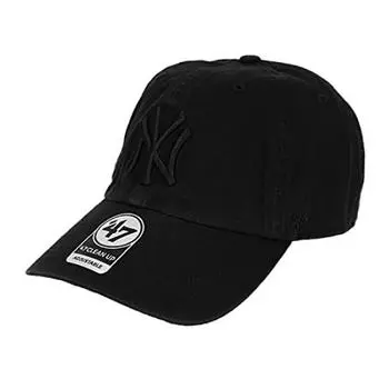 Бренд 47 Кепка Yankees Cleanup NY Logo CLEAN UP CAP MENS LADIES Кепка Низкая кепка MLB NEW YORK YANKEES Черный x Черный Бесплатный размер 47 Мужской Женский