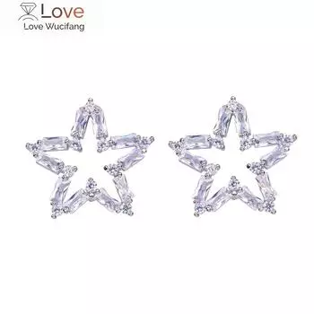 Бренд Bettyue Модные Роскошные ААА Кубический Цирконий Белое Золото Цвет Звезда Подвеска Ювелирные Изделия Серьги Для Женщин Флорид Свадебная Вечеринка Подарок белый