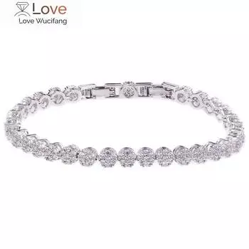 Бренд Bettyue, роскошный модный индивидуальный браслет с подвесками, белый браслет для женщин, цветочные украшения из циркония Aaa, подарок на свадьбу 18cm белый