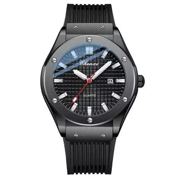 Бренд CHENXI, деловые мужские кварцевые часы, силиконовый ремешок, аналоговые кварцевые часы, мужские чёрный