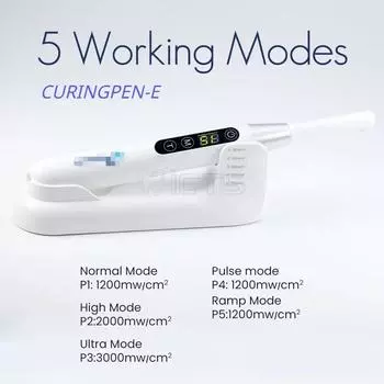 Бренд CURINGPEN-E Высокоинтенсивный, широкий спектр 380-515 нм, полимеризационная лампа, вращающаяся на 360° головка и компактный дизайн для точности