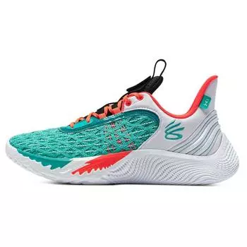 Бренд Curry Мужские кроссовки Curry Flow 9 для начальной школы Зеленый Белый Нептун 3026091-116 45