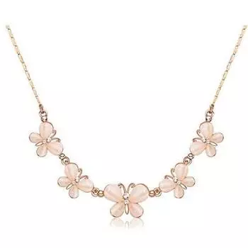Бренд Dance Butterfly Eye CZ и аксессуар в подарок IUHA®Ожерелье Бабочка-кошка Австрийский бриллиантАнтиаллергенный, не тускнеющий (белое золото)