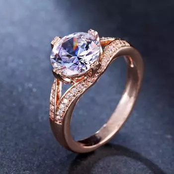 Бренд Emmaya, модные великолепные кольца розового золота с кубическим цирконом, оригинальные геометрические кольца для женщин, популярные ювелирные изделия, свадебный подарок 8 розового золота