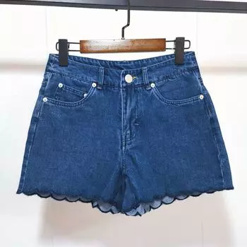 Бренд Хвостовые товары Летние K-стиль Высокая талия Волнистый край Омолаживающие Джинсовые шорты Западный стиль Модная версия a Хот-пентс для женщин Figure S