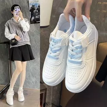 Бренд Кожаные Женские Кроссовки Белые Кроссовки на Платформе Женские Спортивные Кроссовки Женская Вулканизированная Обувь Кроссовки Повседневные Женские 35