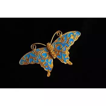 Бренд Mihmily - элегантная винтажная брошь-бабочка с цветочной инкрустацией, модная брошь-бабочка, аксессуары