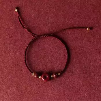 Бренд Mihmily - браслет из красной веревки ручной работы, красный счастливый узел.