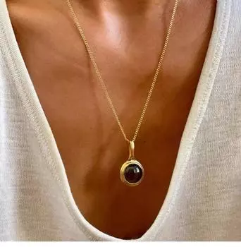 Бренд Mihmily - французское ретро-колье из пренита, модная и простая цепочка для свитера чёрный