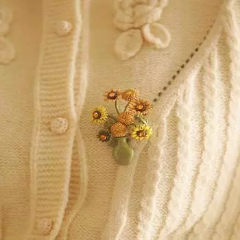 Бренд Mihmily - изысканная брошь в виде подсолнуха, модные аксессуары высокого класса в стиле ретро.