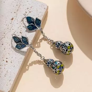 Бренд Mihmily - изысканные серьги-тыквы с эмалью, винтажный шарм